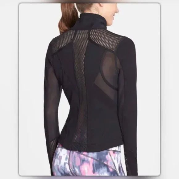 Zella Double Mesh Workout Track Jacket Purple size XL Slimming Cooling - Picture 5 of 16